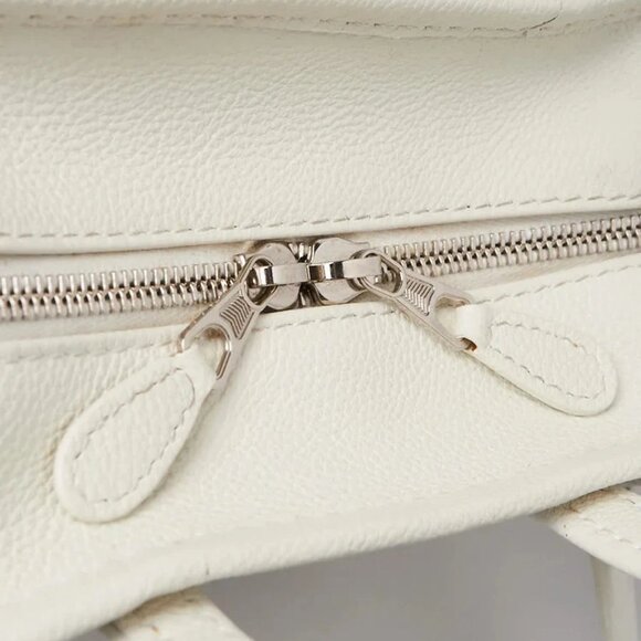 Balenciaga White Lambskin Leather Bazar Extra Extra Small Shopping Tote Bag - Picture 9 of 10